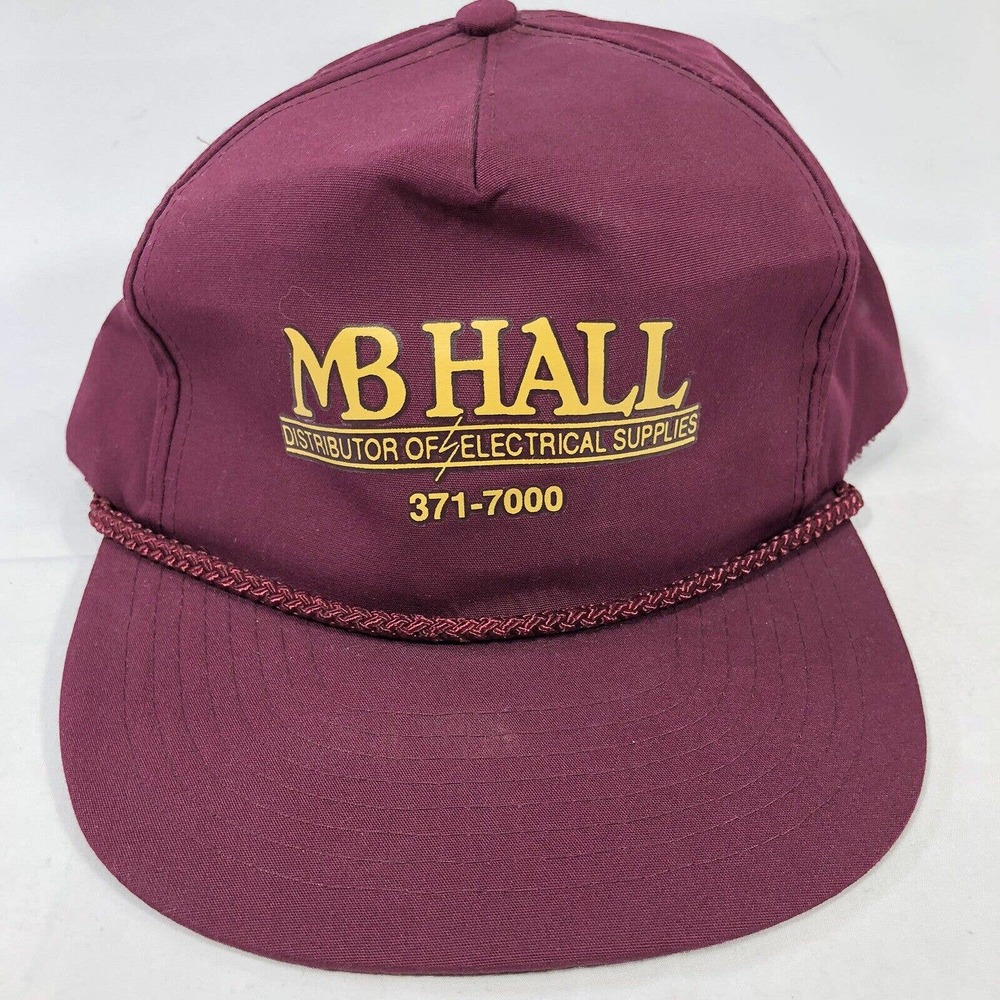 VTG MB HALL DISTRIBUTOR OF ELECTRICAL SUPPLIES MOHR’S HAT CAP TRUCKER ROPE OSFM